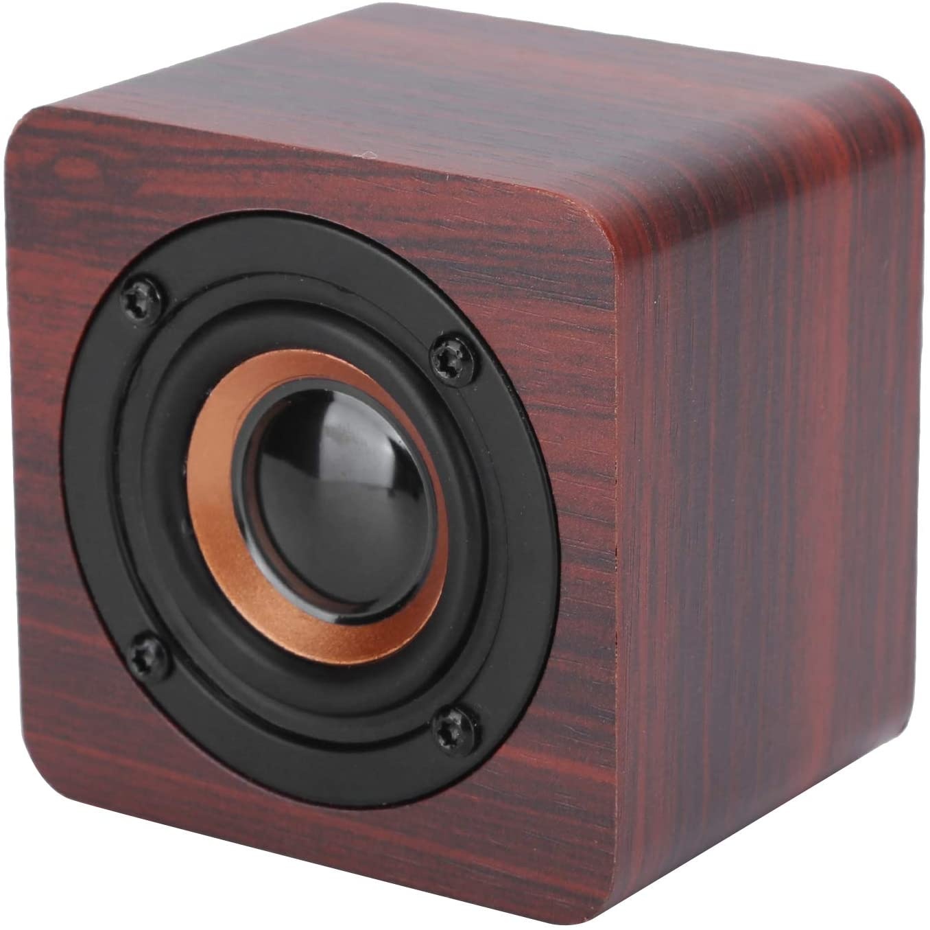 01 Wireless Wood Durable Bluetooth Speaker, Loudspeaker, 3W Lightweight for Bathroom Home(Red Wood Grain)