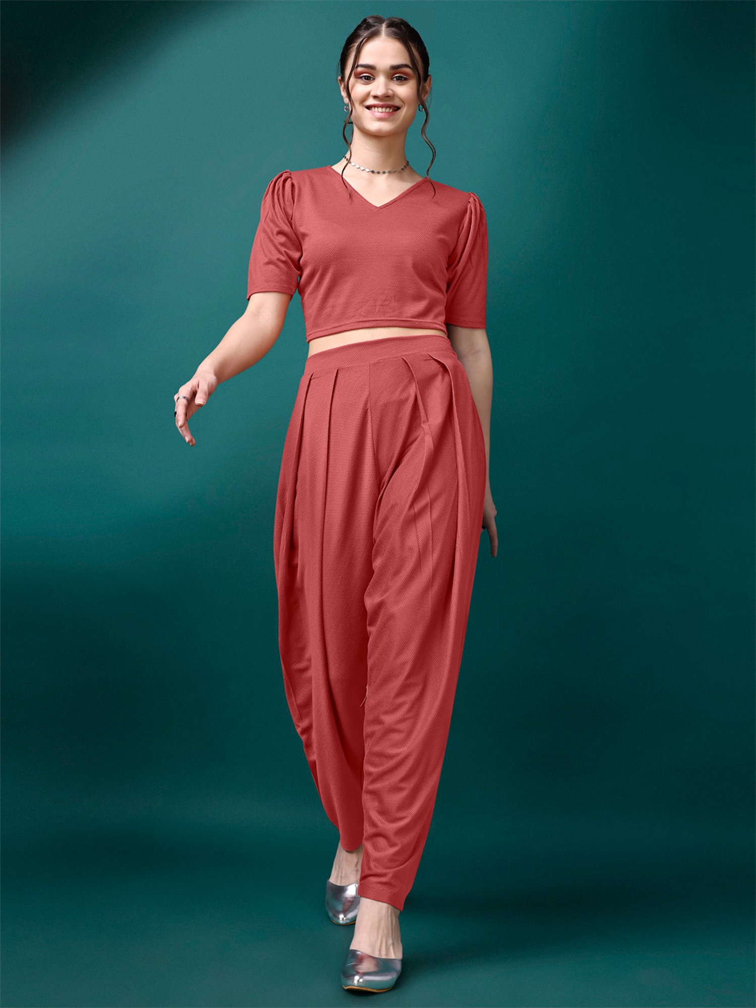PURVAJA Rust Maxi Co-Ord Set