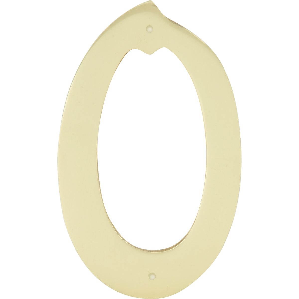 Number House 0 2.88In 6-3/4In HY-KO PRODUCTS Brass Letters & Numbers BR-40/0
