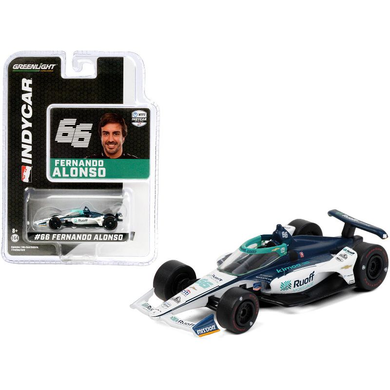 Dallara IndyCar #66 Fernando Alonso "Ruoff Mortgage" Arrow McLaren SP "NTT IndyCar Series" (2020) 1/64 Diecast Model Car by Greenlight