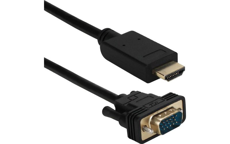 QVS 10ft HDMI to VGA Video Converter Cable - 10 ft HDMI/VGA A/V Cable for Tablet, Projector, Monitor, Computer, Audio/Video Device