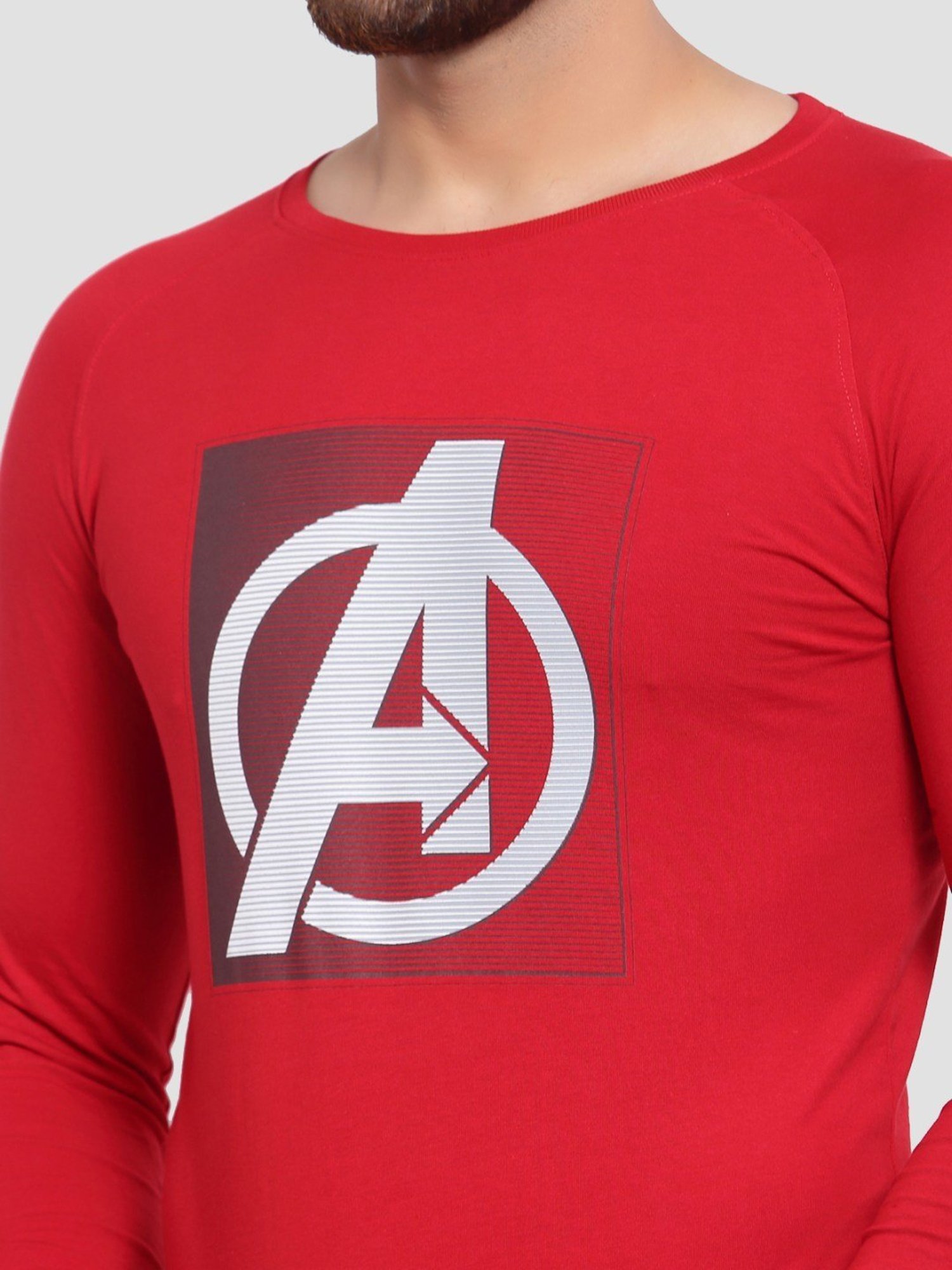 Sporto Red Slim Fit Printed Sports T-Shirt