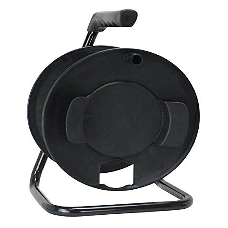 CR003000 Portable Cord Reel with Metal Stand Black Holds 100Ft of Cord