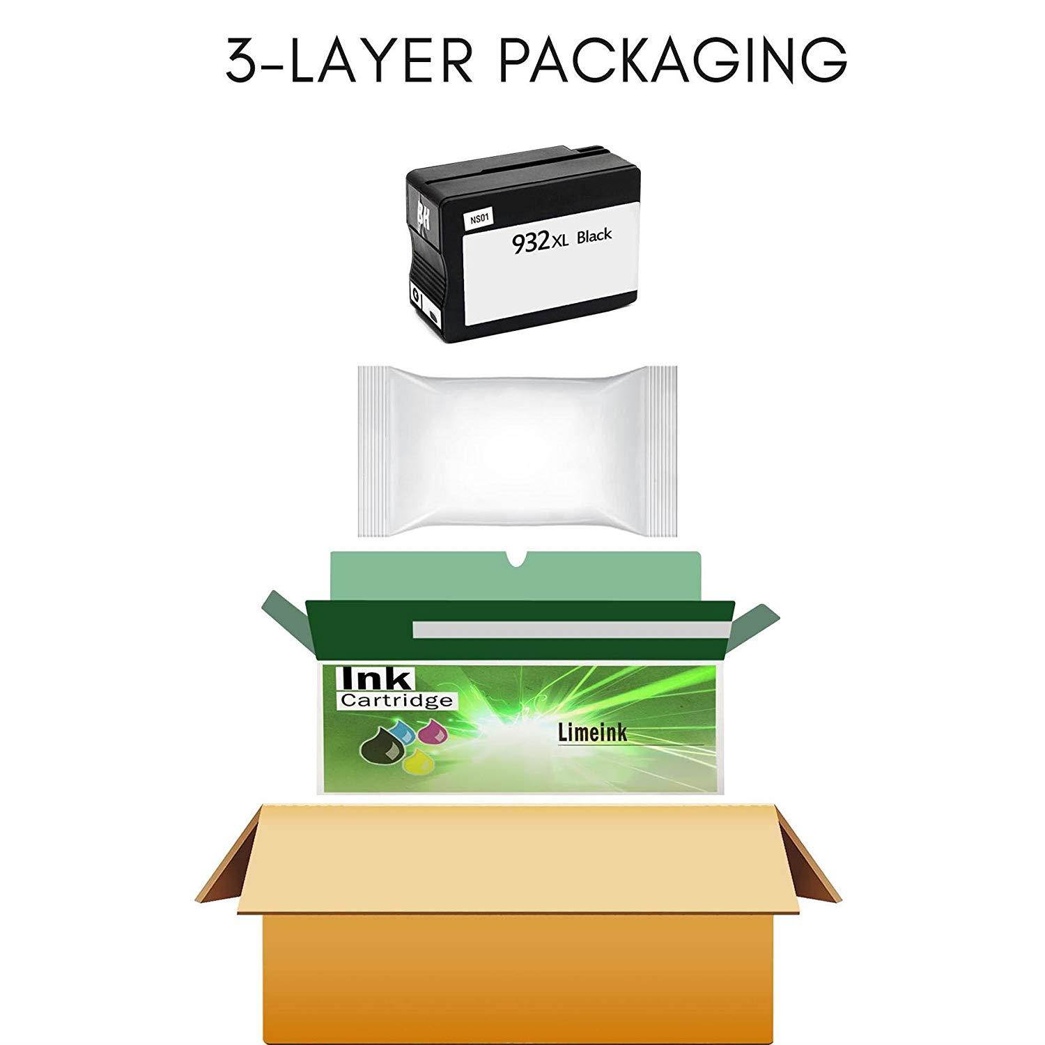 Limeink Compatible Ink Cartridge Replacements 932XL & 933XL High Yield (4 Black / 2 Cyan / 2 Yellow / 2 Magenta, 10 Pack)