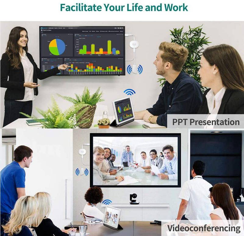 MPIO Wireless HDMI Display Dongle Adapter, 4K Wi-Fi Streaming Video Receiver for iPhone/iPad/Android/iOS/Windows/PC to HD TV/Monitor/Projector,Wi-Fi Display Adapter Support Miracast Airplay DLNA