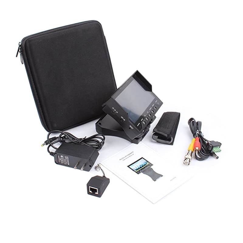 Handheld 43quot TFT LCD Audio Video Security CCTV Analog Camera Tester 12V Output RJ45 Cable Test Monitor