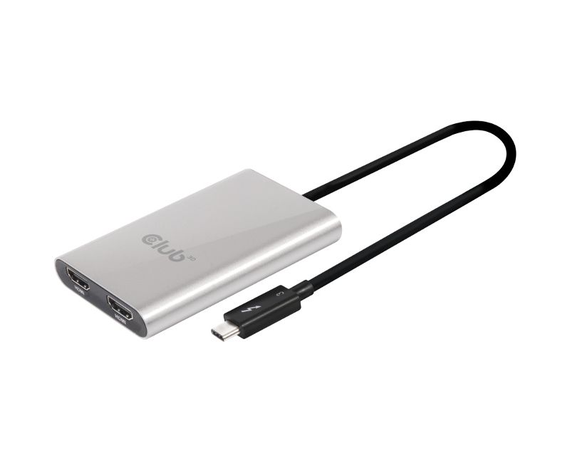 Club3D Displayport CSV-1577 Thunderbolt 3 Dual DisplayPort Output Display Adapter for Windows and MAC OSX Compatible Systems, Supports Two 4K 60Hz ...