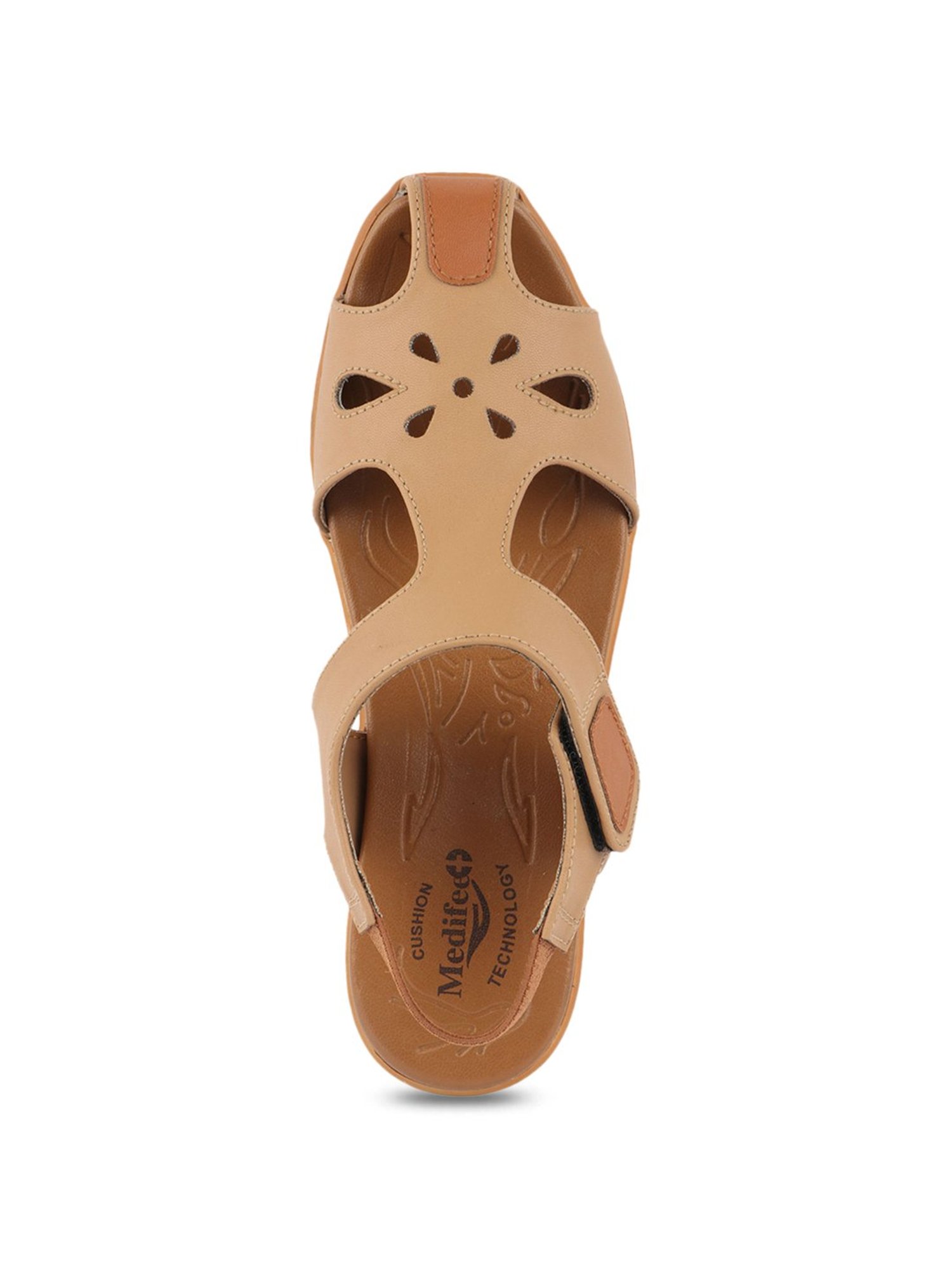 MediFeet Women's Beige Ankle Strap Sandals