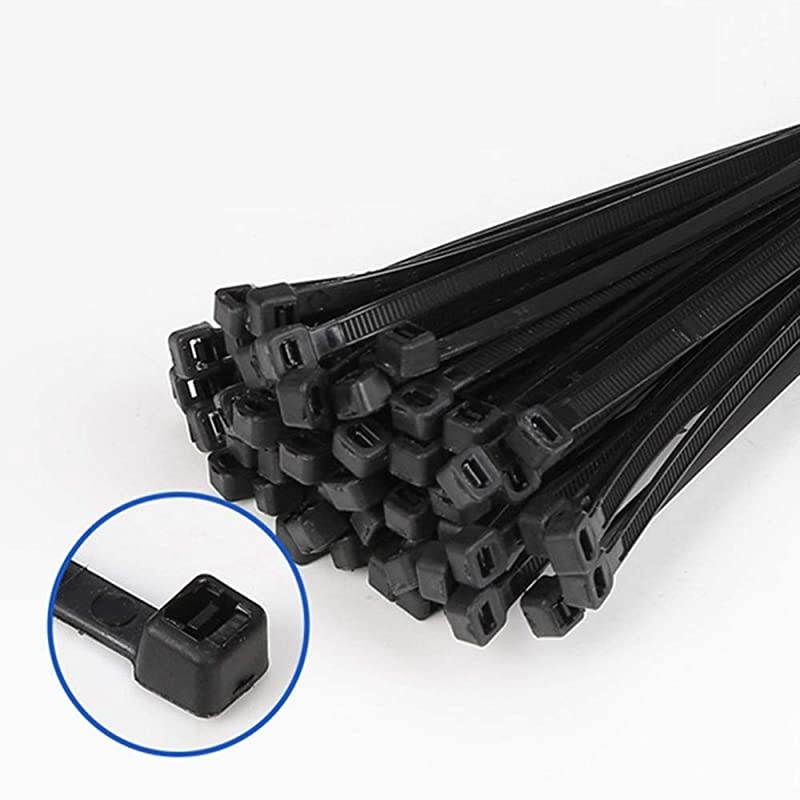 ties 12 inch Black small Nylon Cable ties 100 per pack for Indoor and Outdoor Uses 3 latches for stronger locks With 60 Pounds Tensile Strength