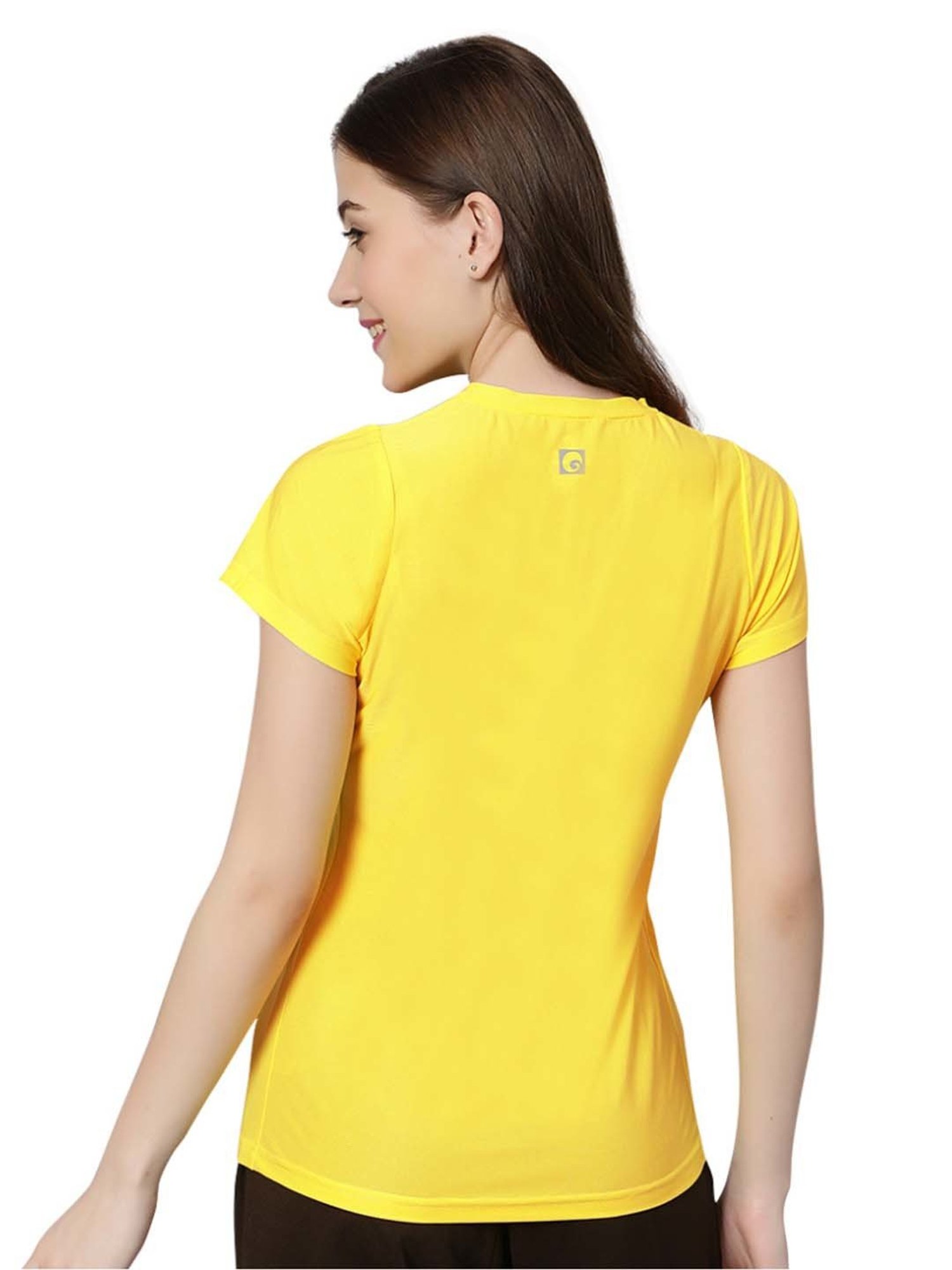 Omtex Yellow Regular Fit Sports T-Shirt
