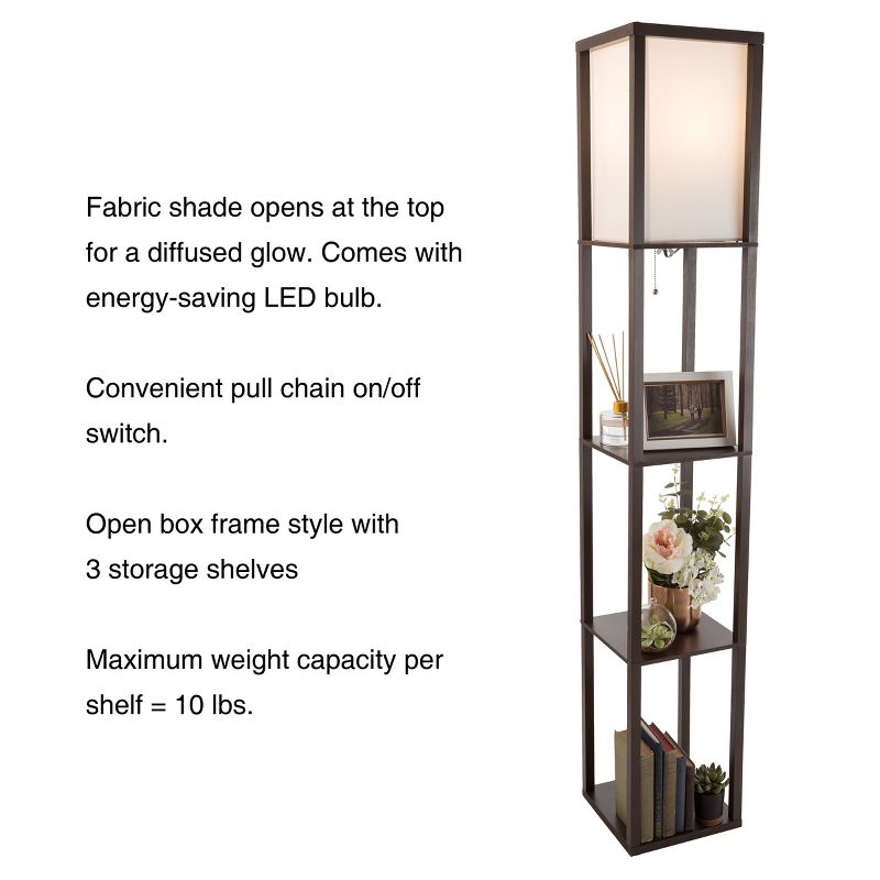 Torchiere Floor lamp Brown (Includes LED Light Bulb) - Lavish Home