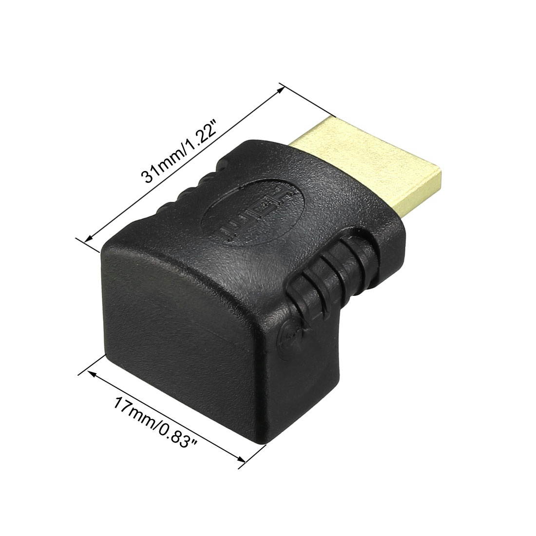 HDMI Male to Female Adapter Right Angle 90 Degree Connector for Wall-Mounted TV Roku Stick Pack of 4
