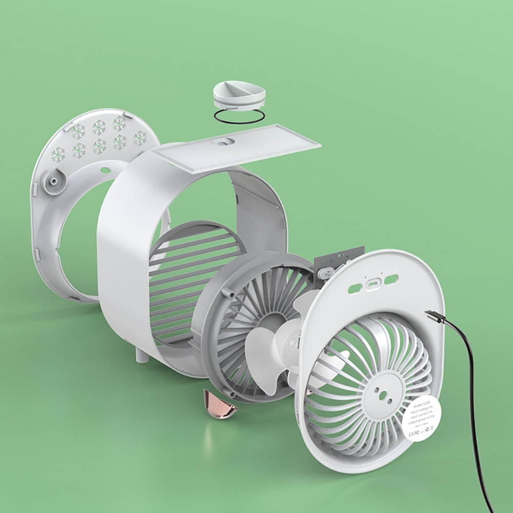 300ml Portable Air Conditioner USB Fan Air Cooler Humidifier Desktop Cooling Conditioning Purifier For Home Office Room-Green
