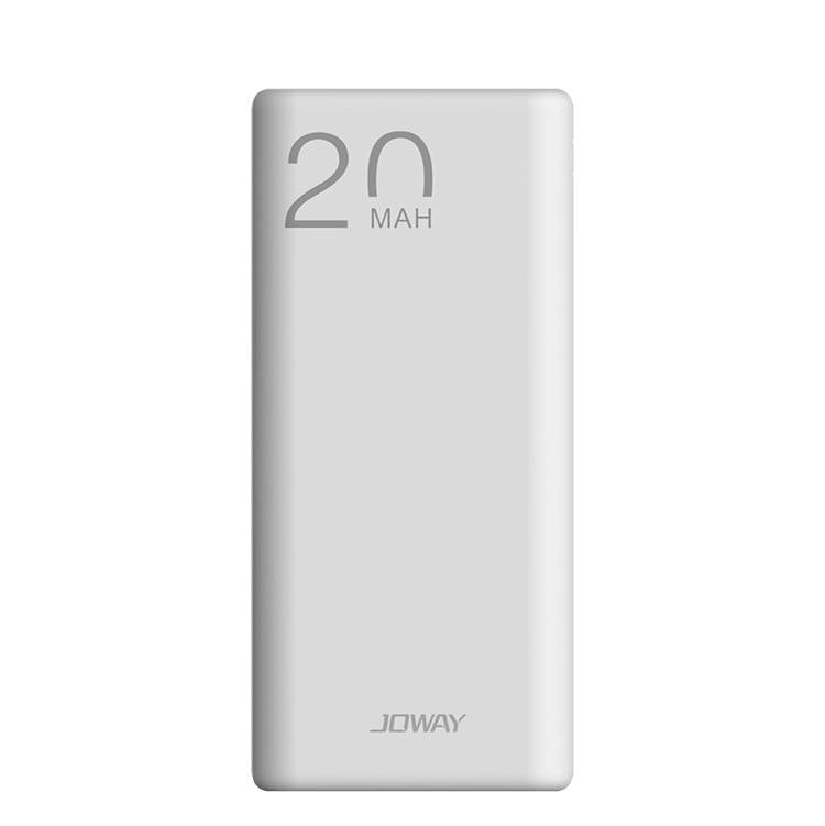 Joway JP192 20000mah Dual USB Power Bank for iPhone 11 Pro X XR XS Max 8 Plus for Samsung S9/S9+ S8 Note 9 White