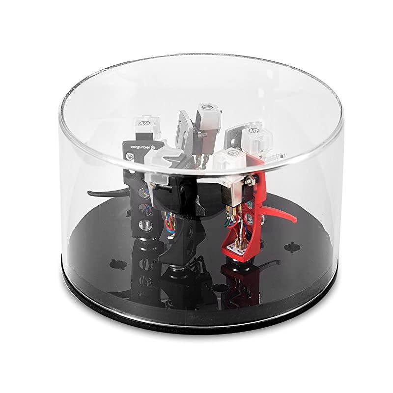 Headshell Cartridge Keeper Phono Shell Case Acrylic Box Turntable Record Player Stylus Holder (Round)