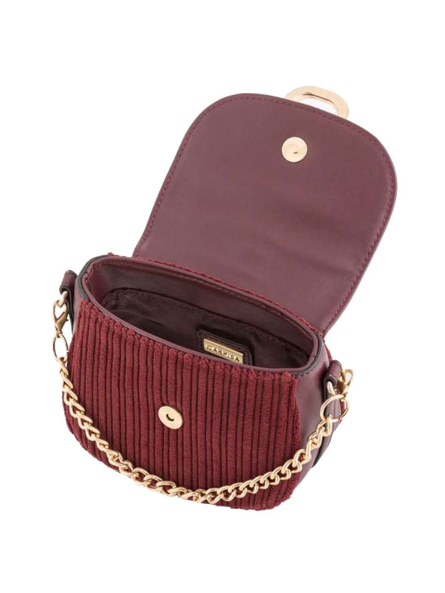 CARPISA Maroon Textured Mini Sling Handbag