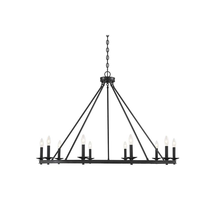 10 Light Chandelier Matte Black - Aurora Lighting