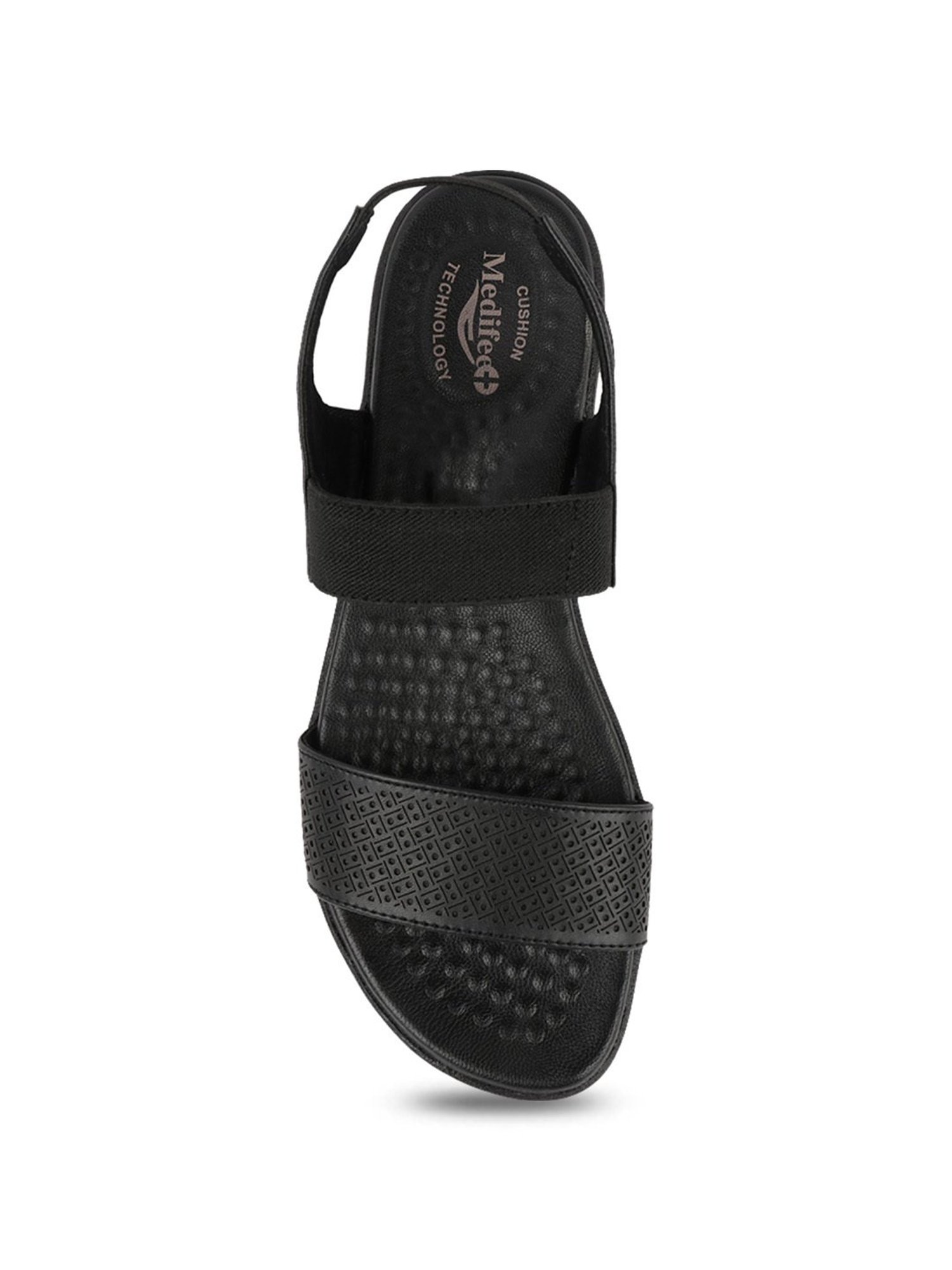 MediFeet Women's Young Cascade Black Sling Back Sandals