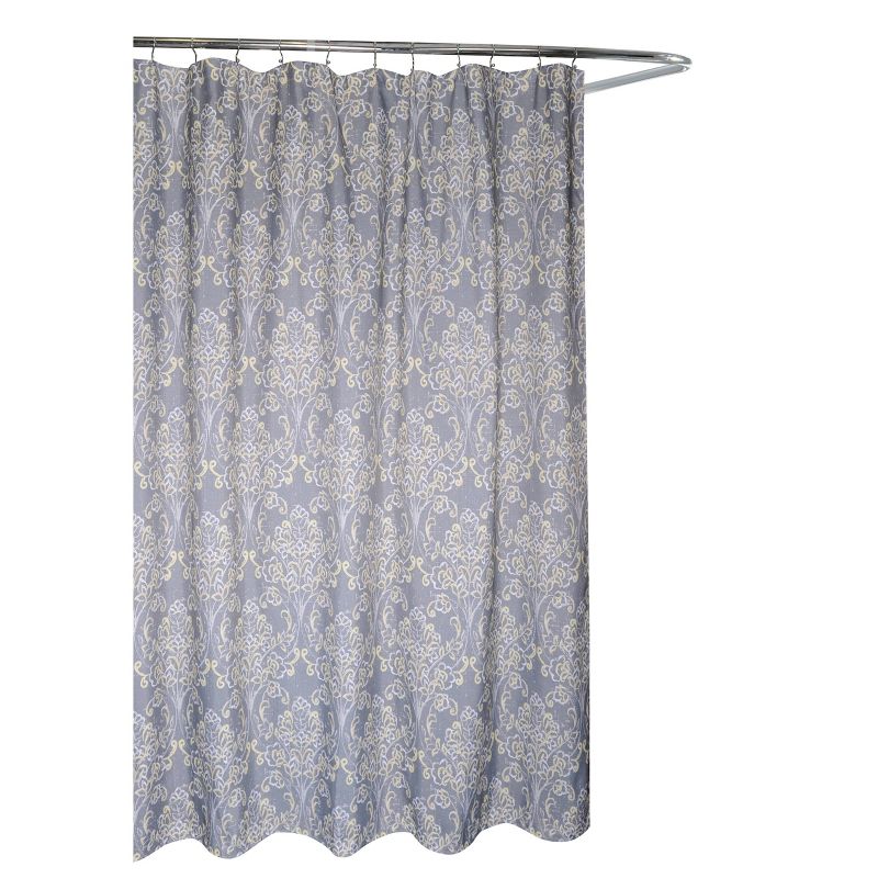 Classic Elegance Shower Curtain Gray/Yellow - Moda at Home