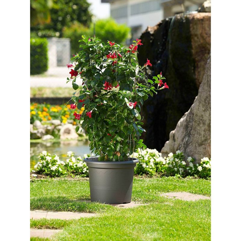 11.75&#34; x 15.5&#34; Indoor/Outdoor Resin Geo Planter Black - Alfresco Home LLC