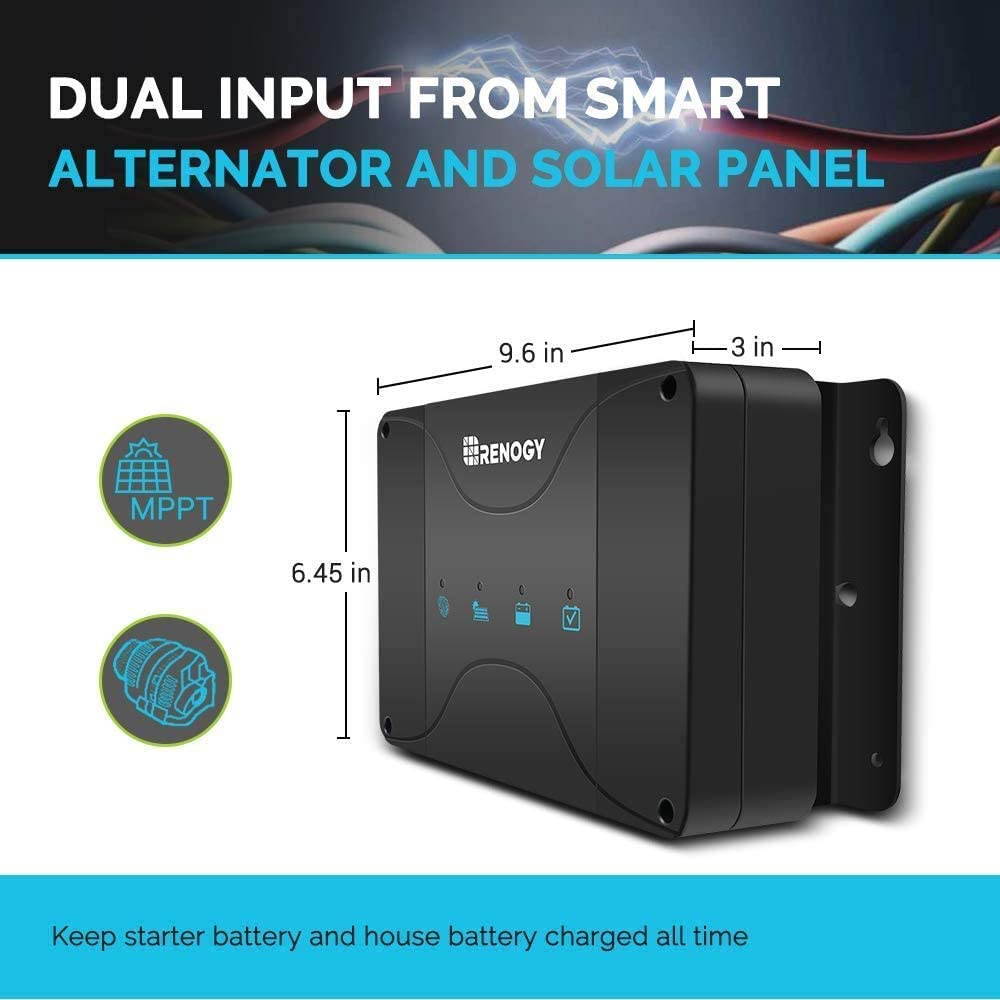 Renogy 200W 12V Flex Solar Bundle with 50A MPPT Dual Battery Charging Controller