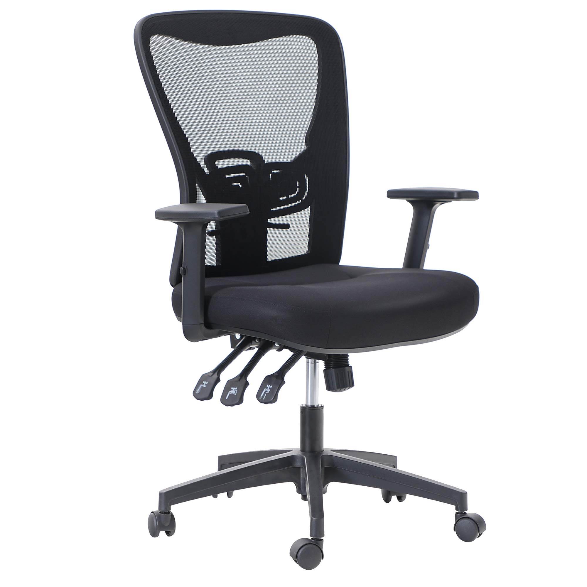 Ergonomic Home Office Desk Chair High Back, Modern 360° Swivel Executive Computer Chair with Height Adjustable Armrests, Lumbar Support, Breathable Mesh Back, Black - 1 Pack, Load Capacity: 300 lbs