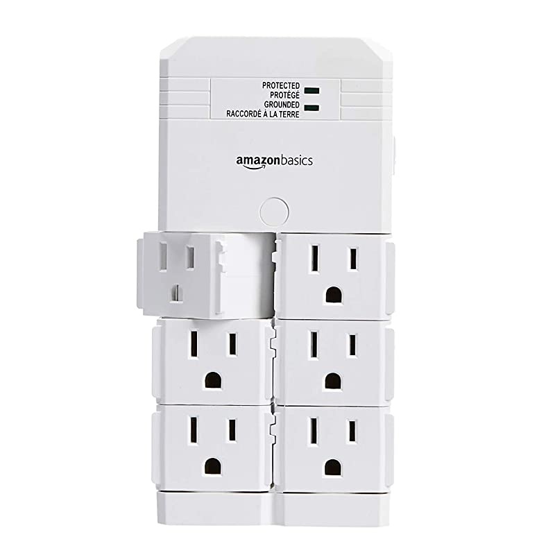Rotating 6Outlet Surge Protector Wall Mount 1080 Joules
