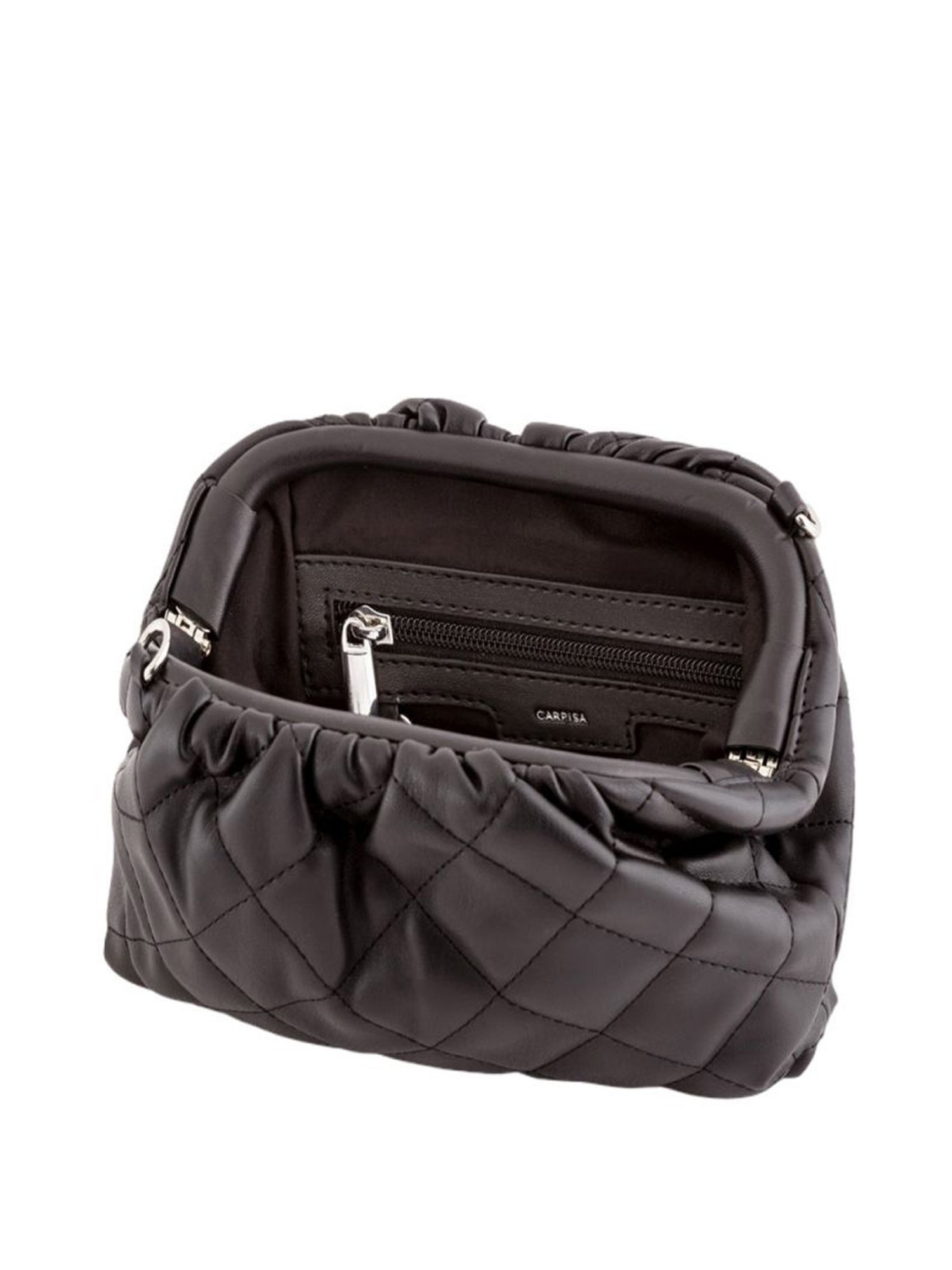 Carpisa Marina V1 Black Faux Leather Quilted Sling Handbag