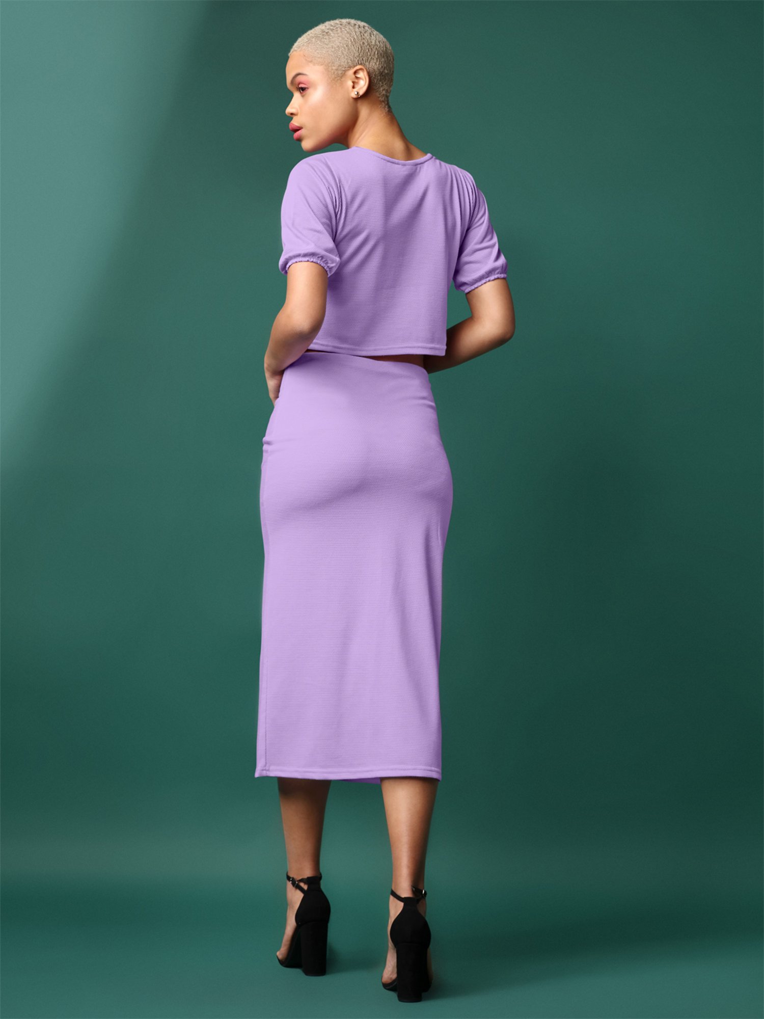 PURVAJA Lavender Midi Co-Ord Set