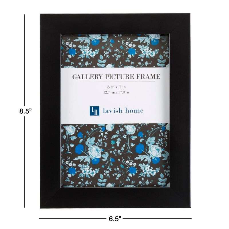 Picture Frame with Stand & Hanging Hooks Black 5"x7" 6pk - Lavish Home