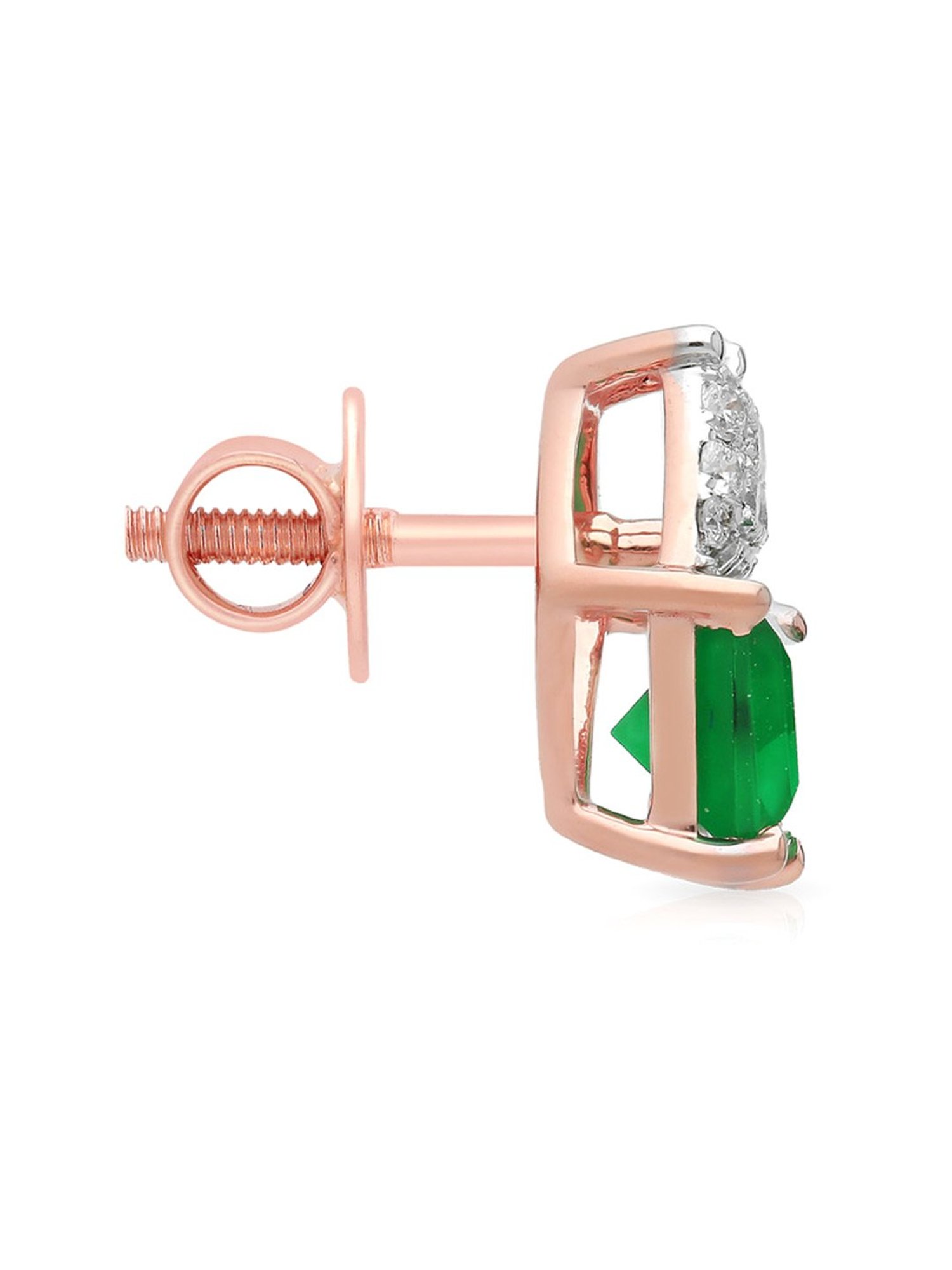 Malabar Gold and Diamonds 18k Rose Gold Stud Diamond Earrings
