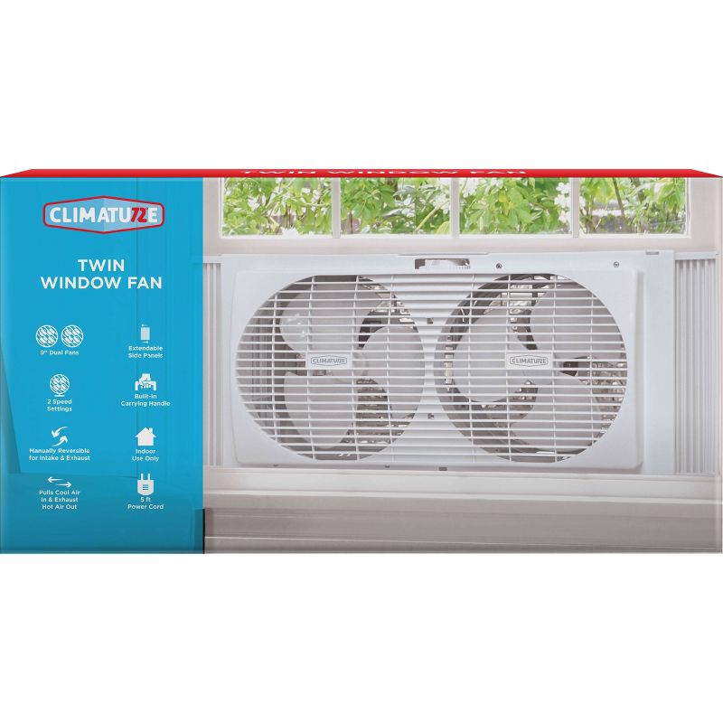 Climature Twin Window Portable Fan White