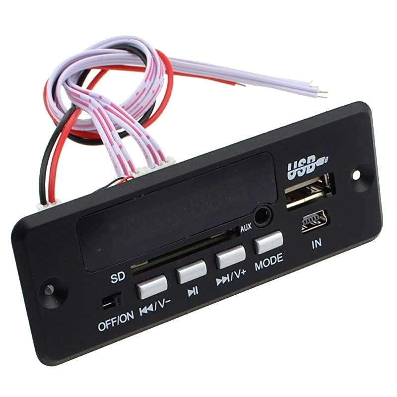 MP3 Decoder Board 12V Car Stereo Hands-Free Call Bluetooth Recording Module 7~12V Wireless TF AUX FM Radio Amplifier Remote Digital Display Support MP3/ /TF Card Function