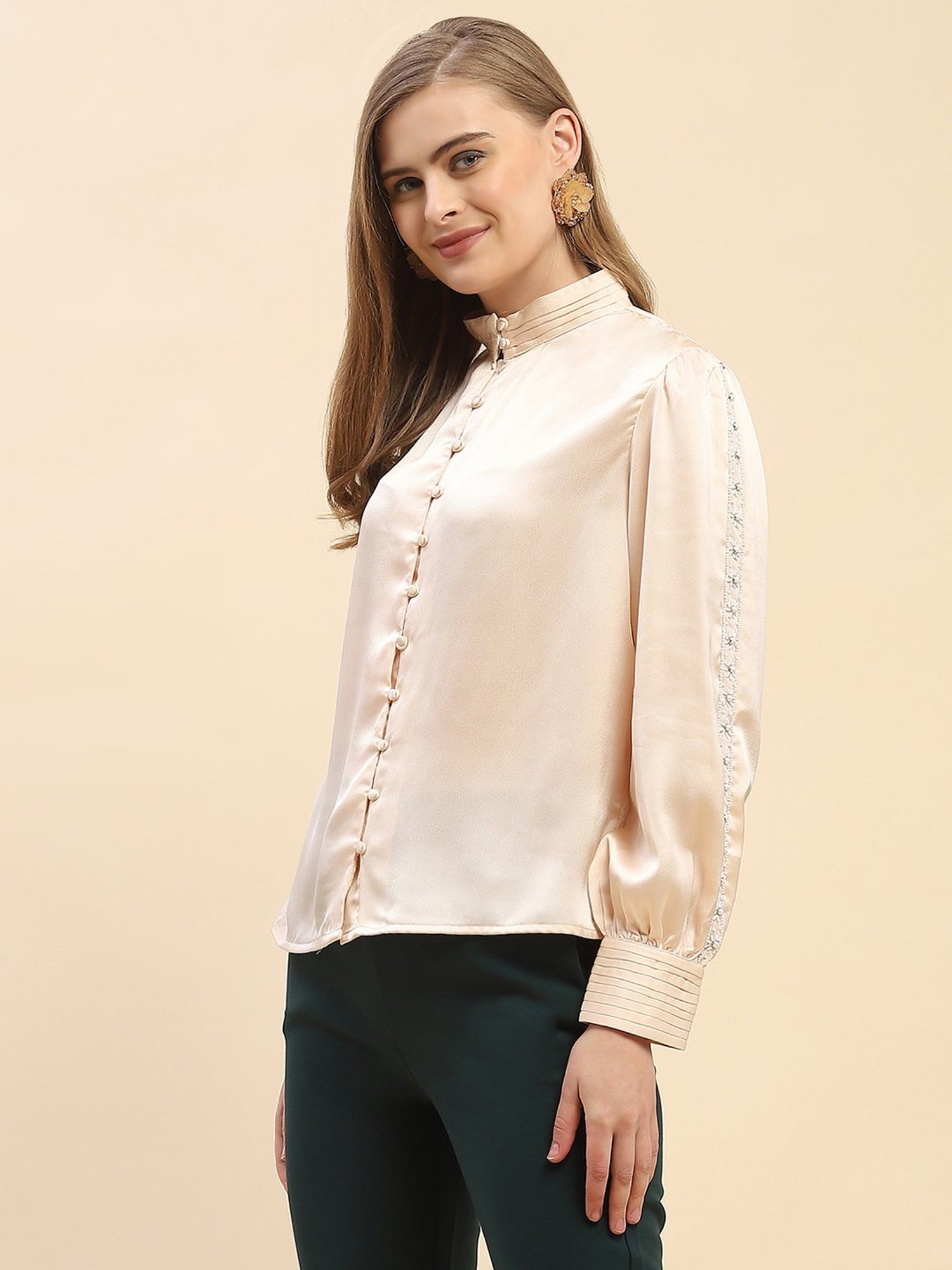 Camla Cream Regular Fit Shirt