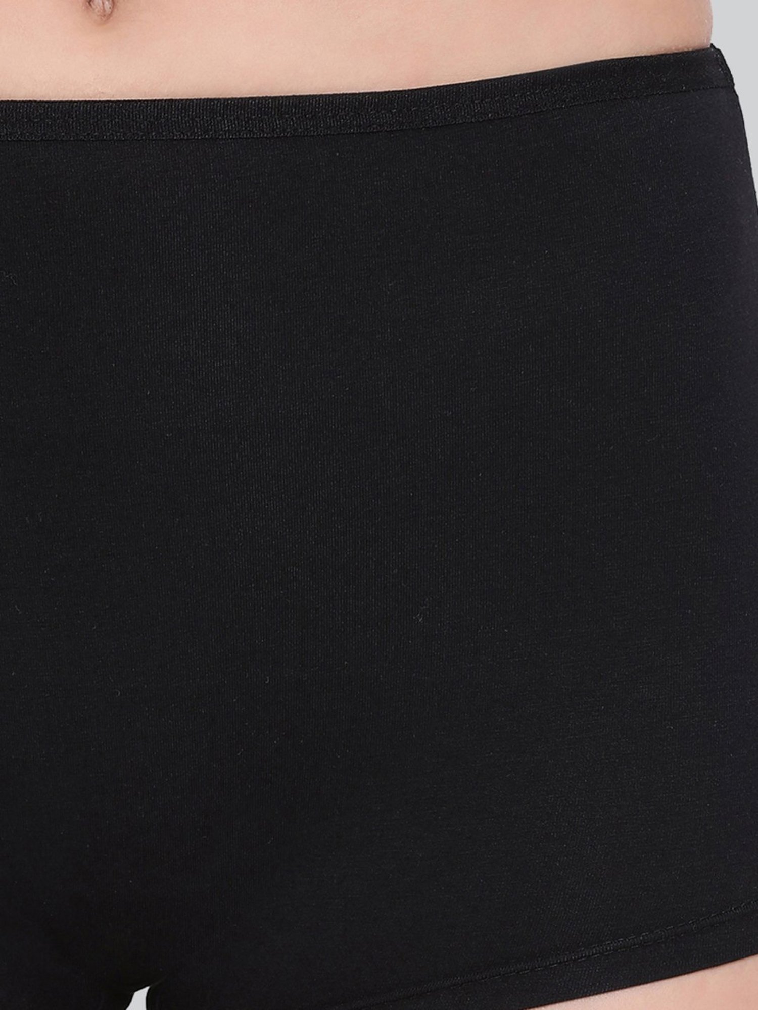 Lyra Black Cotton Boy Shorts Panties - Pack Of 2