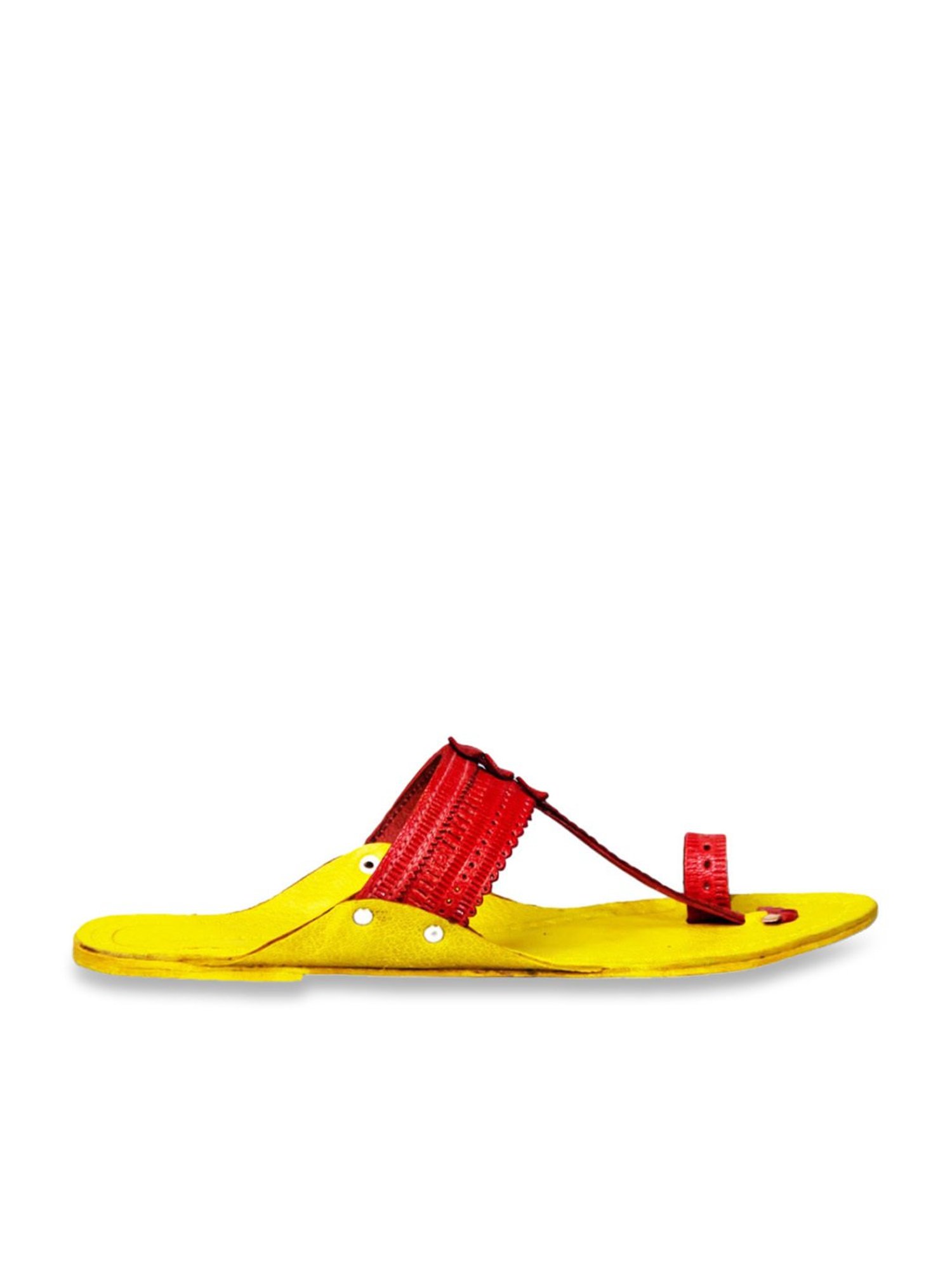 Kalapuri Women's Red Kolhapuri Sandals