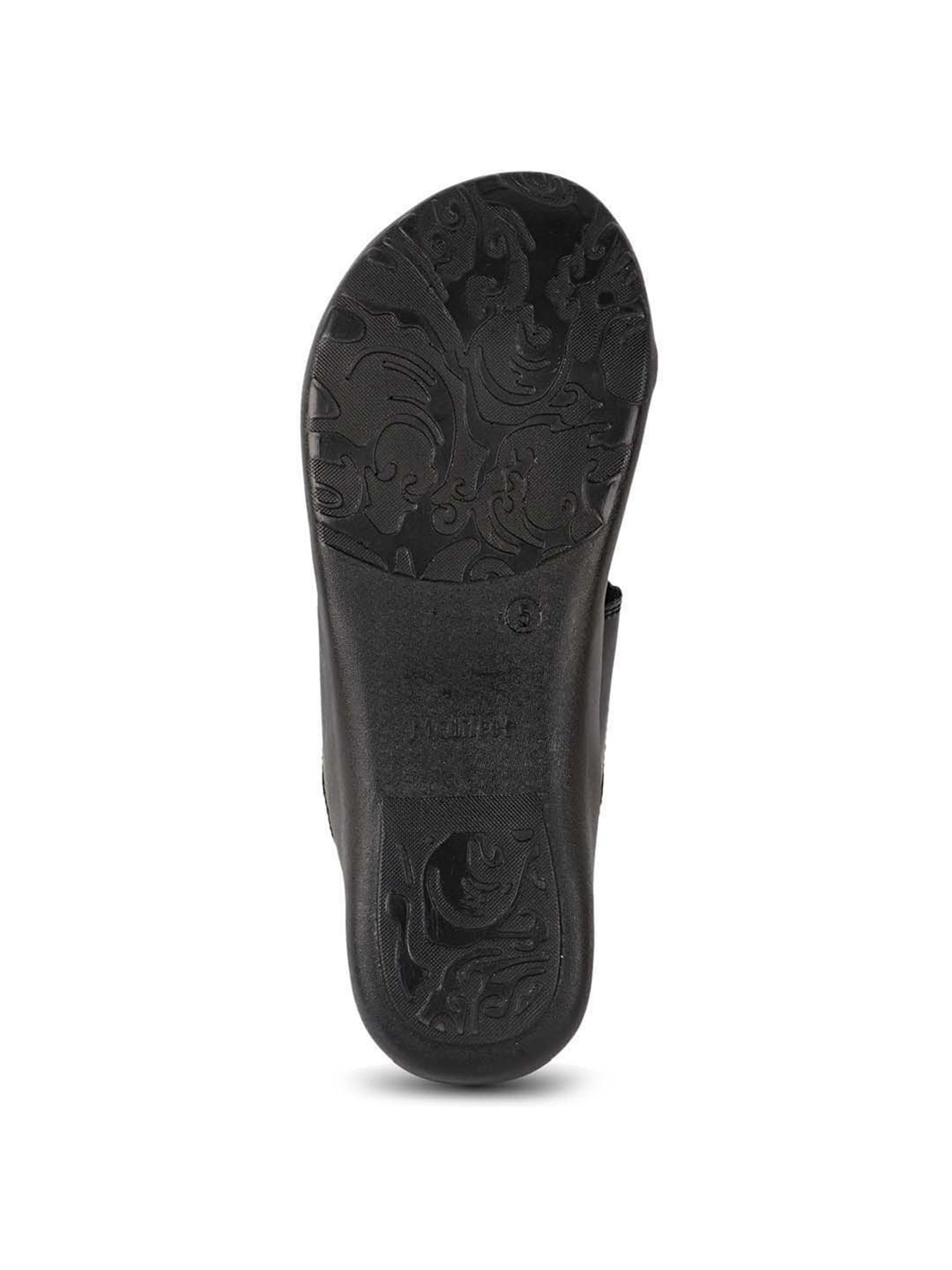 MediFeet Women's Coal Black Toe Ring Sandals