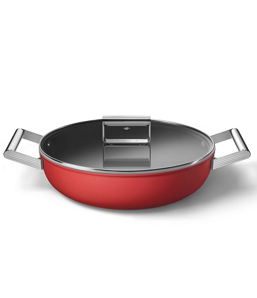 Smeg 50's Retro Style Nonstick 4-Quart Covered Saute and Brasier Pan