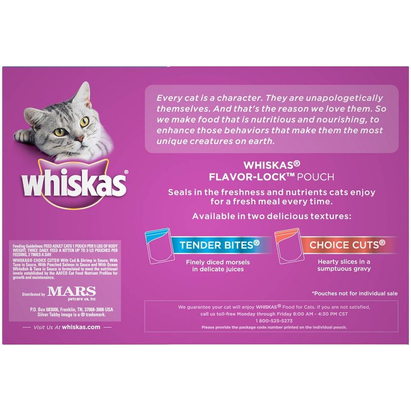 Whiskas Choice Cuts Seafood Selections Wet Cat Food - 3oz/12ct Variety Pack