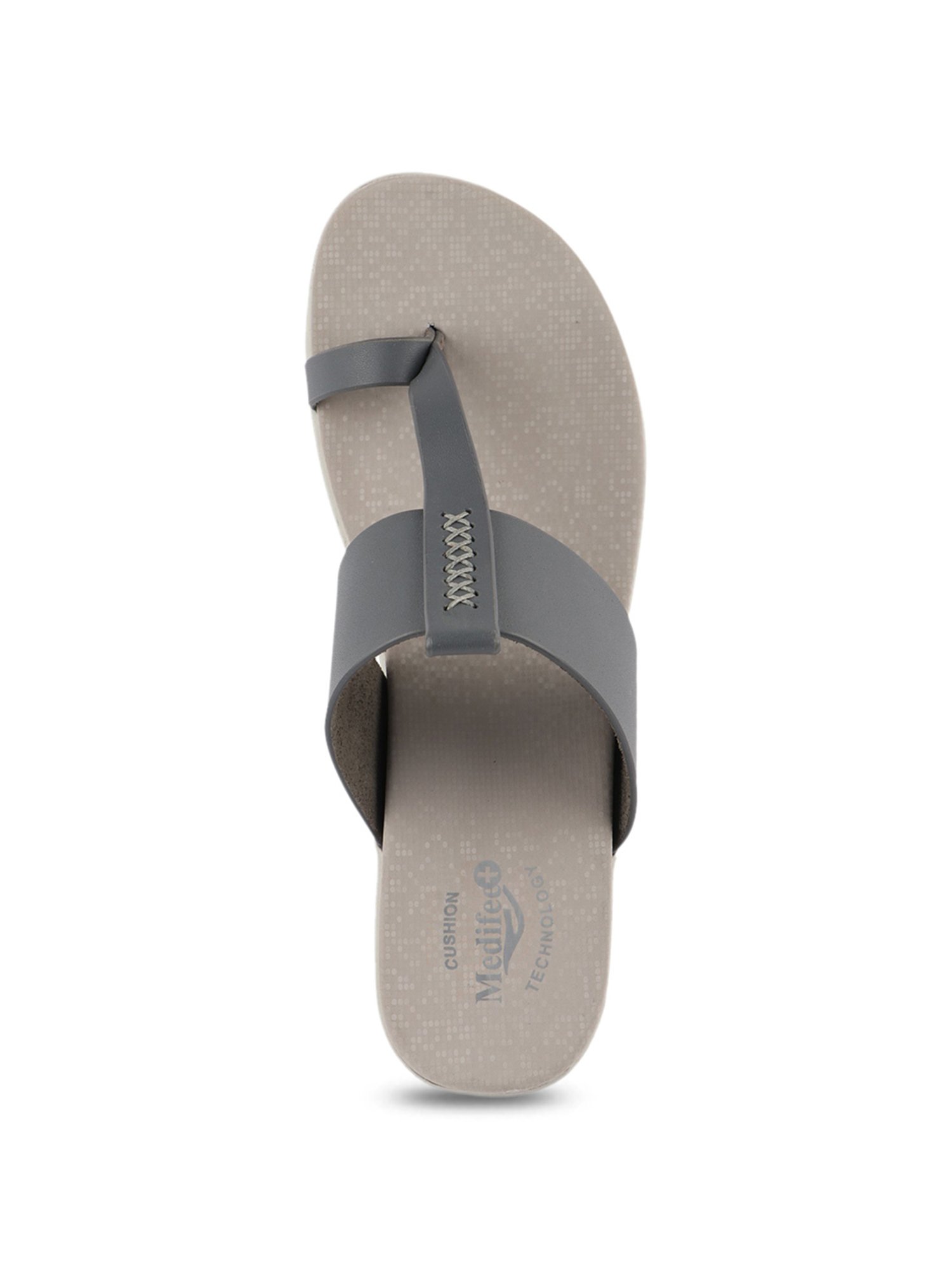 MediFeet Women's Grey Toe Ring Wedges