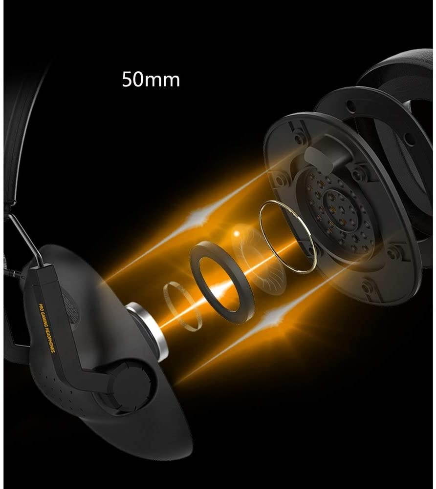 ZZL Gaming Headset USB 7.1 Surround Sound Headphones with Microphone Compatible with PC, Laptop, PS5, One (Color : Yellow)