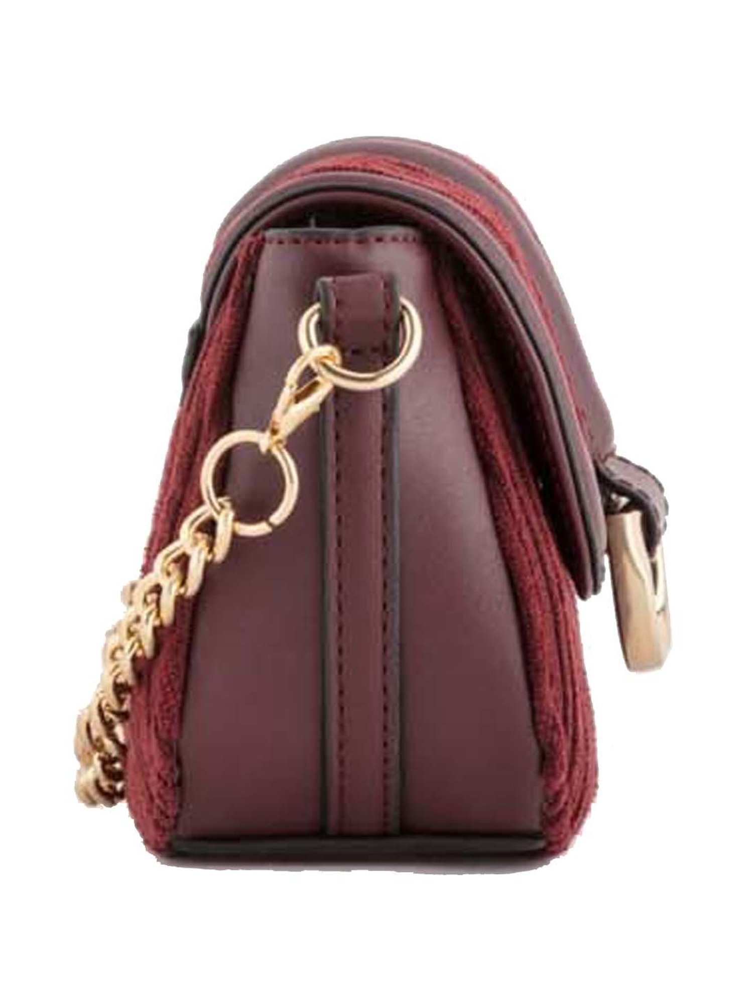 CARPISA Maroon Textured Mini Sling Handbag