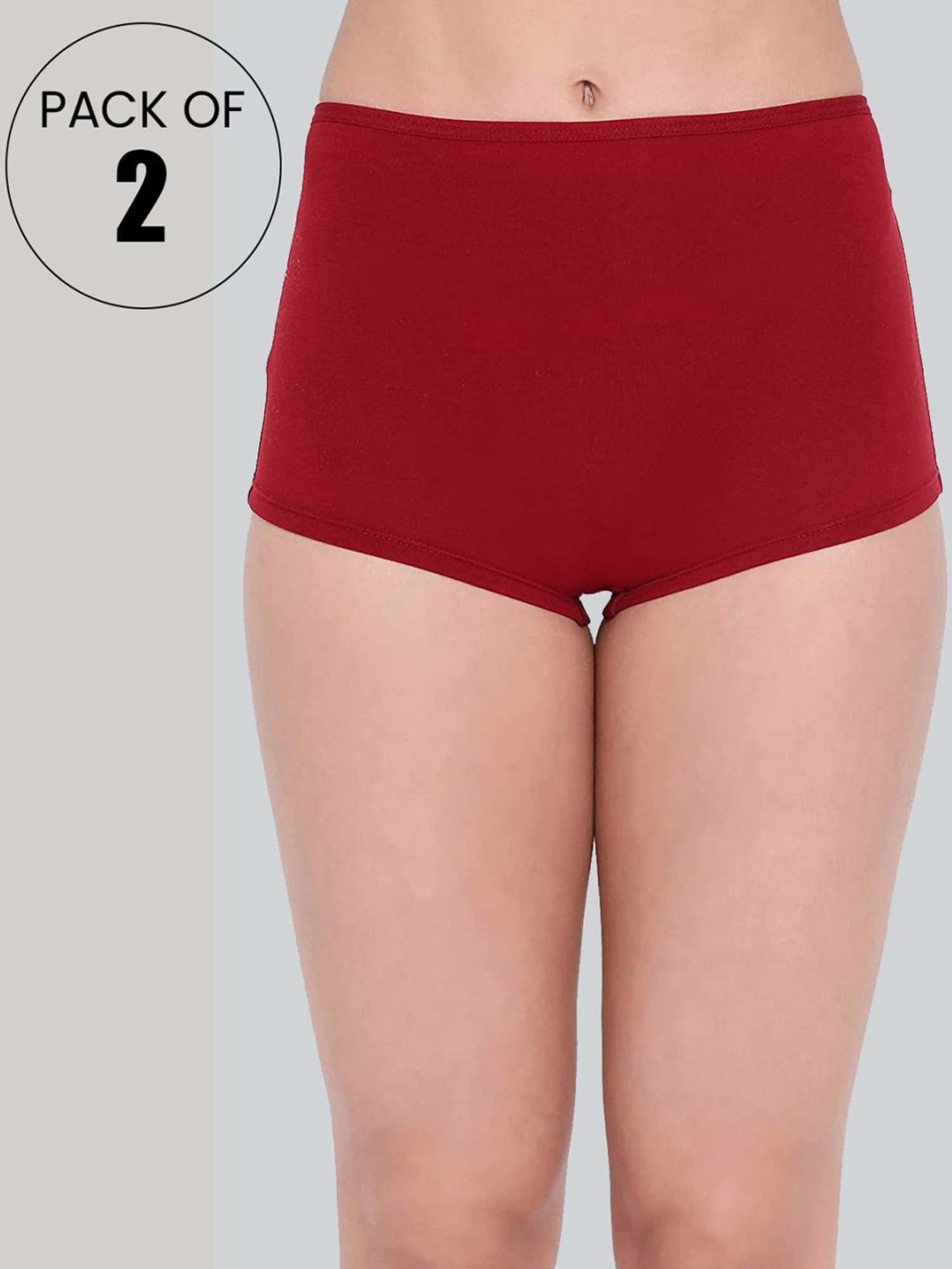 Lyra Navy & Maroon Cotton Boy Shorts Panties - Pack Of 2