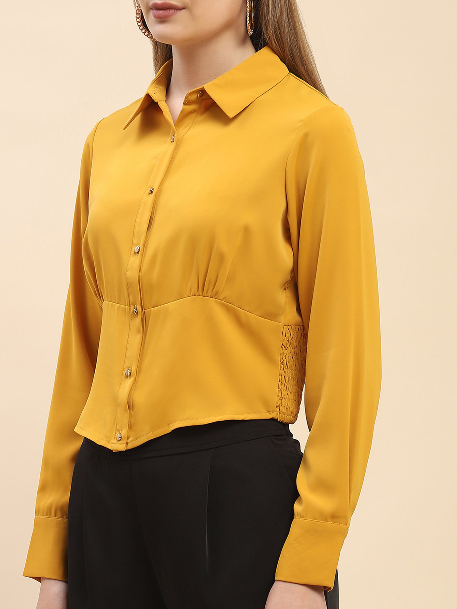 Camla Mustard Regular Fit Shirt