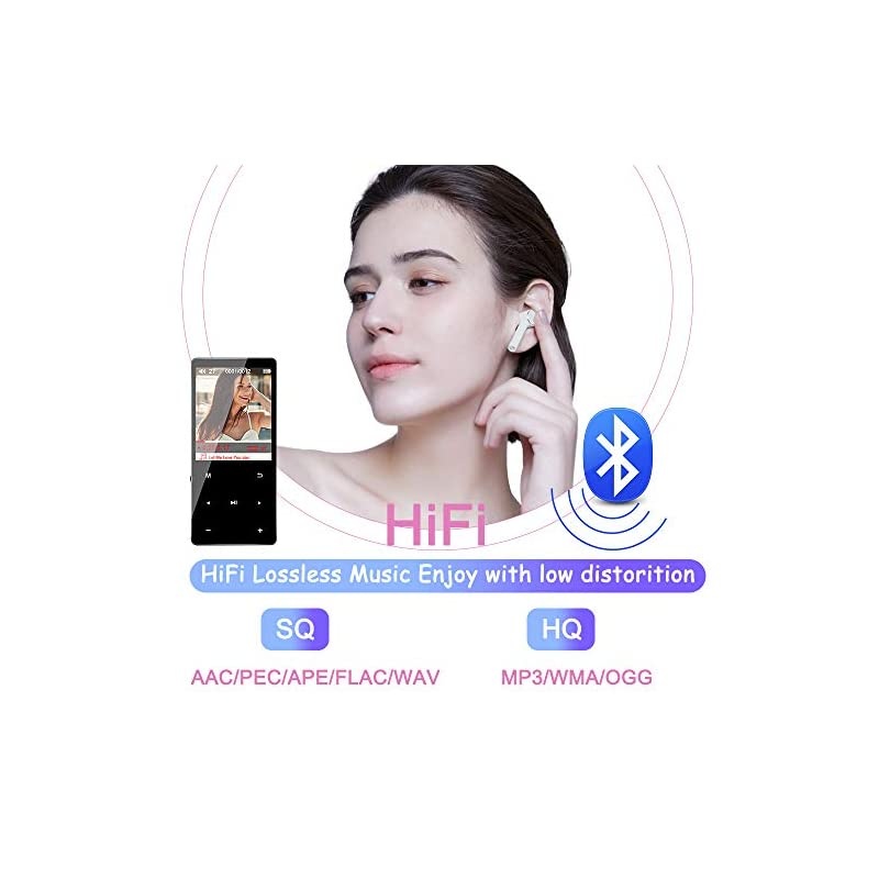 Bluetooth Music Player - Portable 32gb MP3 Player with Bluetooth, FM Radio, Ideal for Sports| Running | Hiking (Headphone & Waterproof Armband Included)