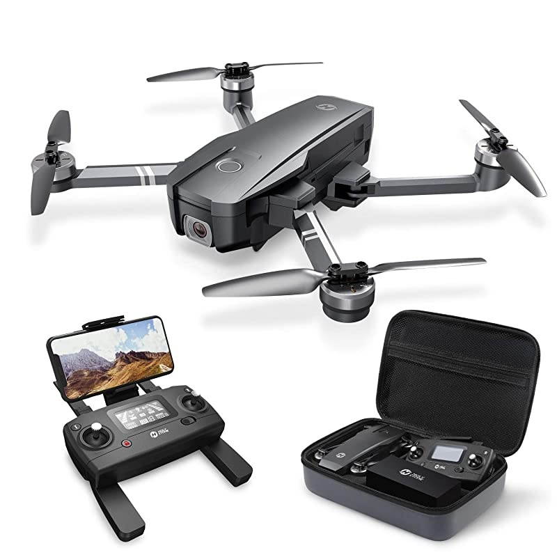 HS720 Foldable GPS Drone with 4K UHD Camera for Adults, Quadcopter with Brushless Motor, Auto Return Home, Follow Me, 26 Minutes Flight Time, Long Control Range, Includes Carrying Bag