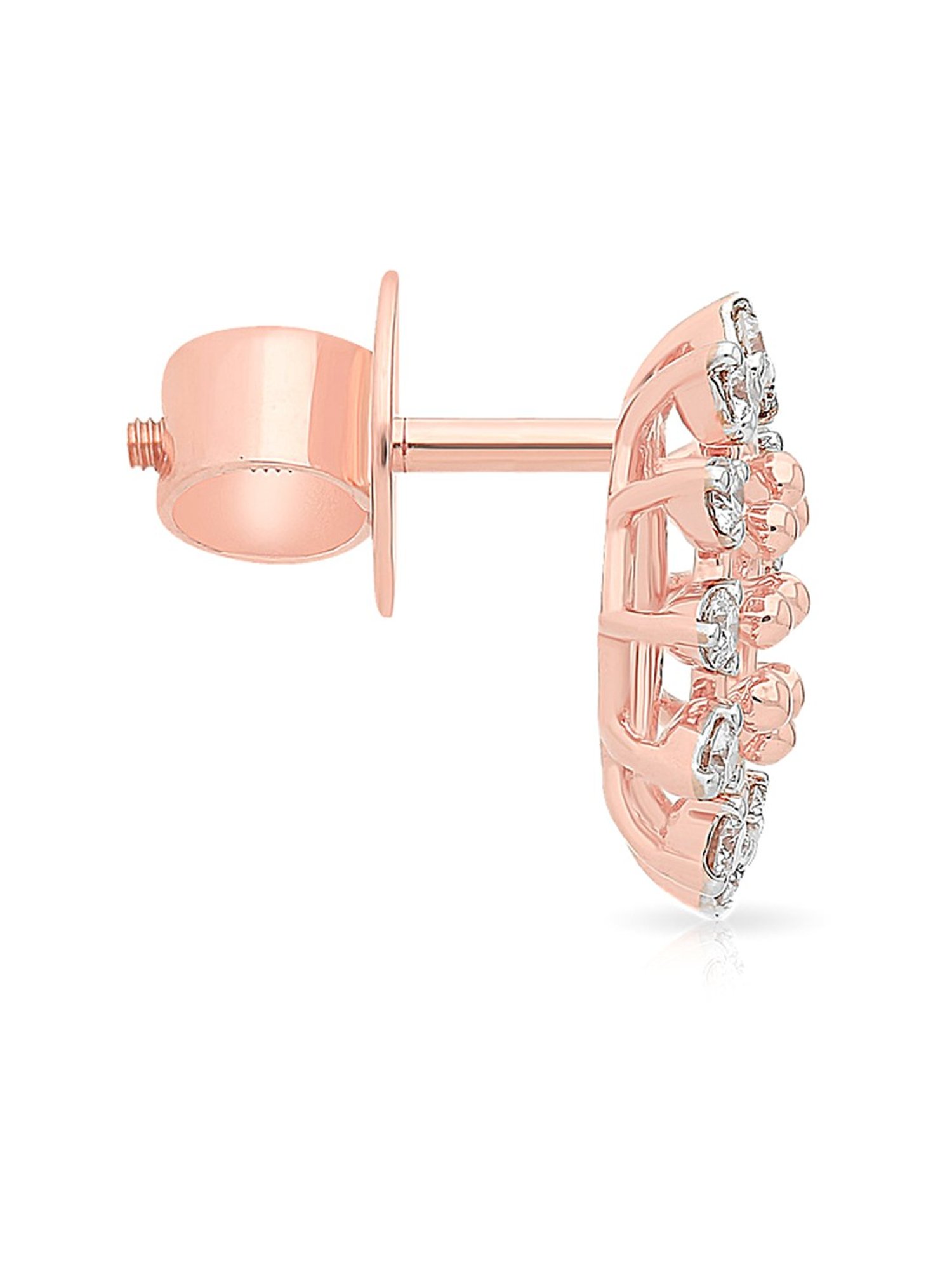 Malabar Gold and Diamonds 18k Rose Gold Stud Earrings