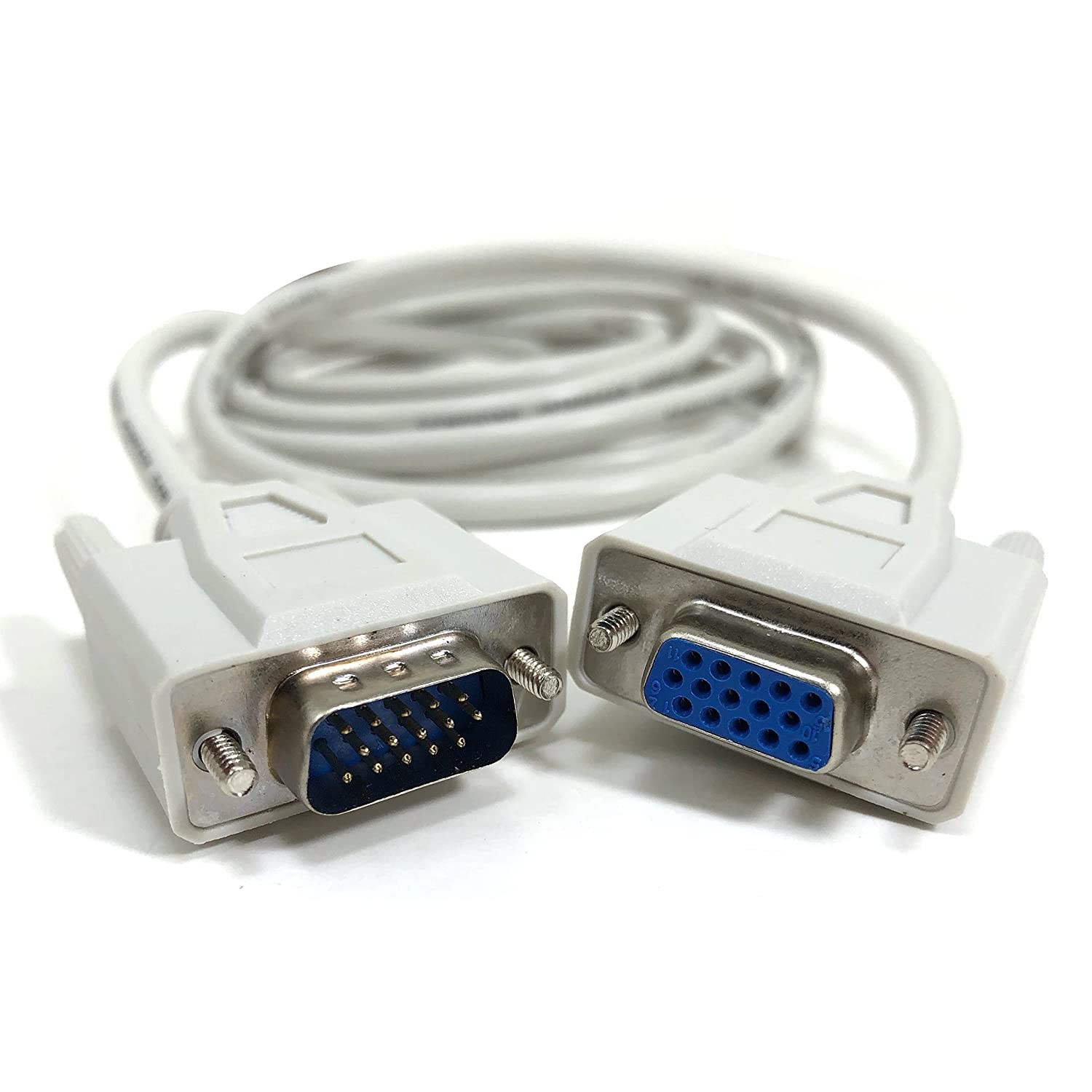 Micro Connectors, Inc. 6 feet  HD15 Male to Female VGA 1024 x 768 Extension Cable (M05-110)