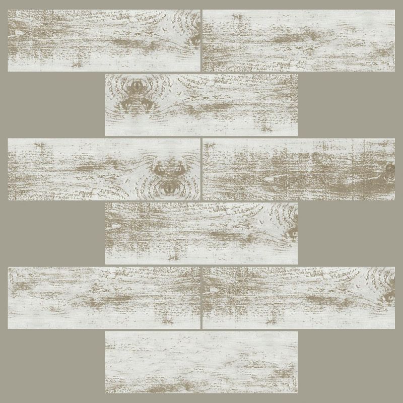 RoomMates 4pk Distressed Wood Subway Sticktiles Beige
