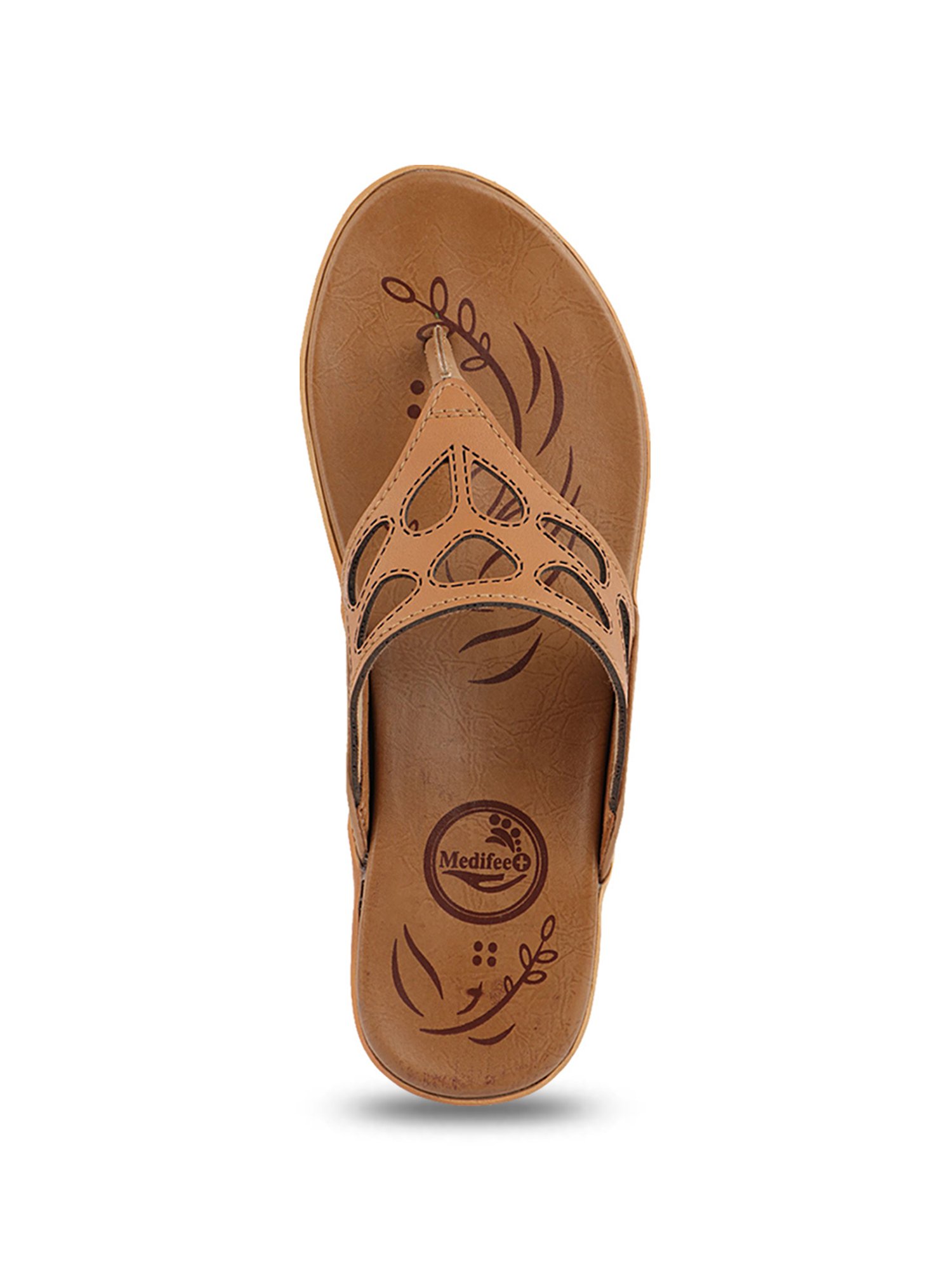 MediFeet Women's Beige Thong Sandals